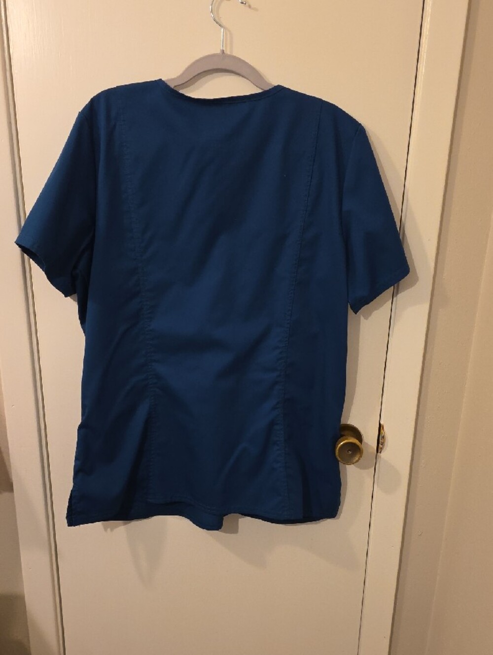 Cloaet Clearance!! Cherokee Teal V-Neck Short Sleeve Scrub Top- Carribean Blue - Picture 8 of 9
